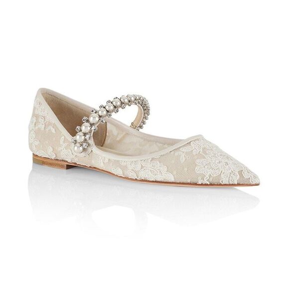 Jimmy Choo Baily Embellished Lace Flats size 39 - Picture 2 of 13